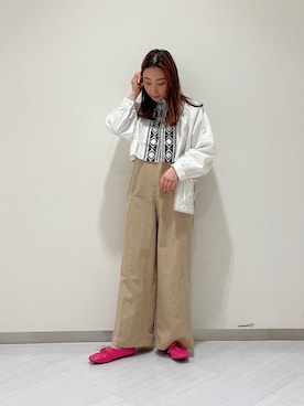 「w closet（ダブルクローゼット）のアイテム（オールインワン・サロペット）」を使った、akaneさん（レディース・155cm）の冬コーディネート