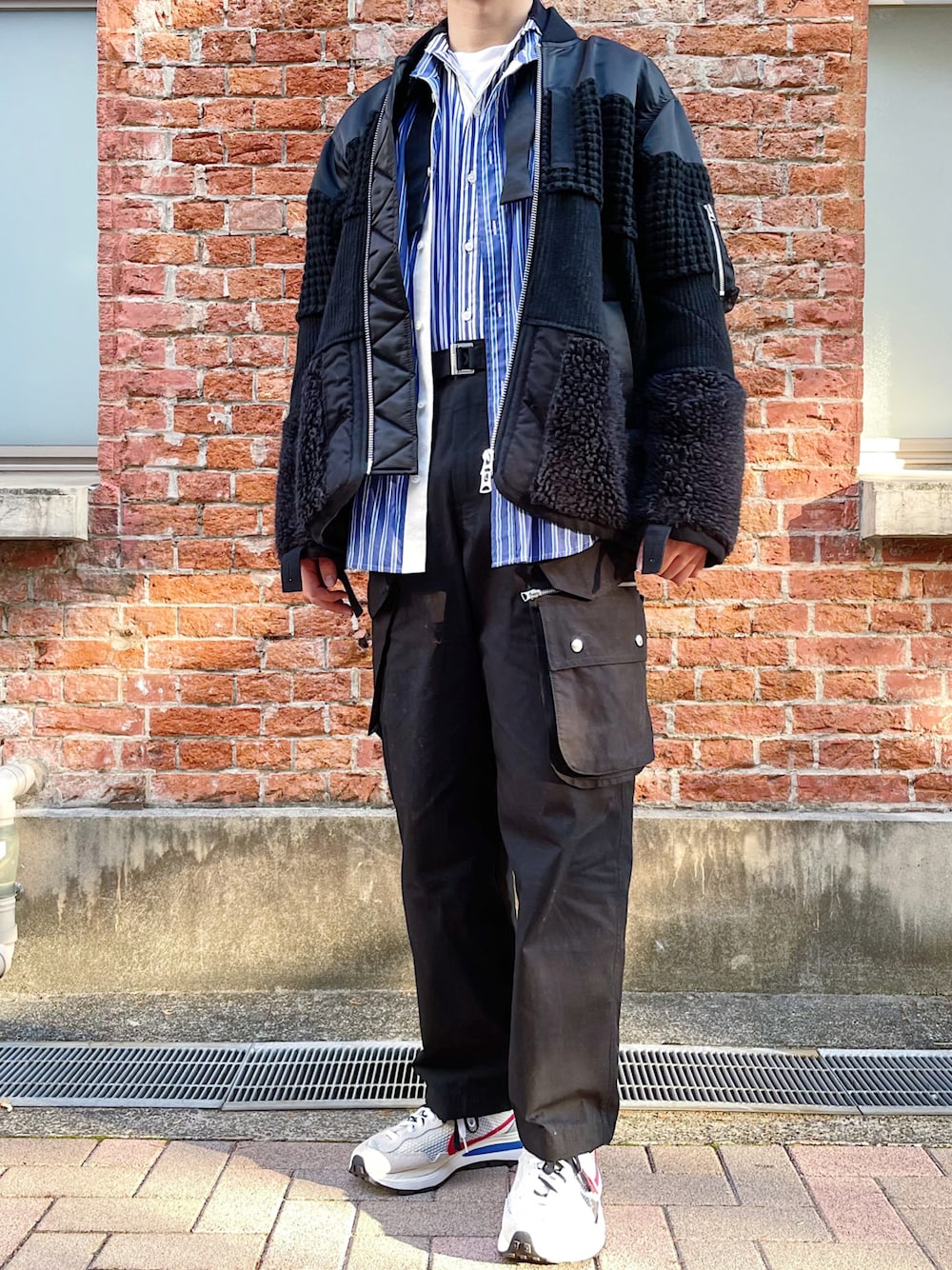SACAI トレンド MA-1 ナイロン ベスト Sacai サカイNylon Twill Vest ma-1 ベストネイビー