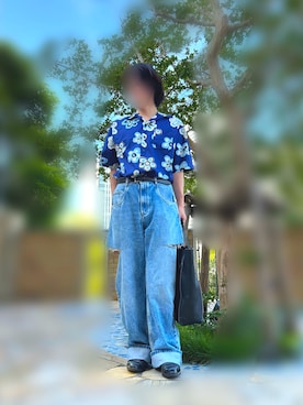「CELINE（セリーヌ）のアイテム（トートバッグ、ブラック系）」を使った、yuimarronさん（メンズ・181cm）の夏コーディネート