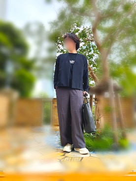 「Maison Margiela（メゾンマルジェラ）のアイテム（Tシャツ/カットソー、ブラック系）」を使った、yuimarronさん（メンズ・181cm）の夏コーディネート