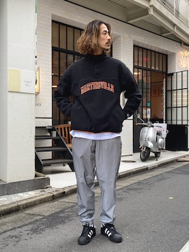 「DISCUS（ディスカス）のアイテム（ジャケット/アウター）」を使った、UNIIT ZOZOTOWN店さん（メンズ・182cm）の秋コーディネート