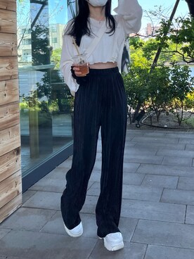 「NAUNAU（ナウナウ）のアイテム」を使った、rihwanさん（レディース・160cm）の夏コーディネート