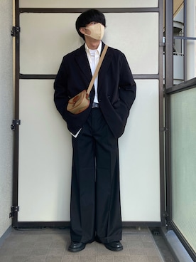 「remer（リメール）のアイテム（テーラードジャケット）」を使った、やんぬさん（メンズ・178cm）の冬コーディネート