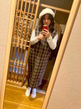 「秋冬」｜「アイテム（オールインワン・サロペット）」を使った、    ゆうこy109kさん（レディース・159cm）の冬コーディネート