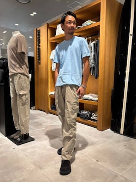 「アイテム（スリッポン）」を使った、Nishio_TOMORROWLANDさん（メンズ・183cm）の夏コーディネート