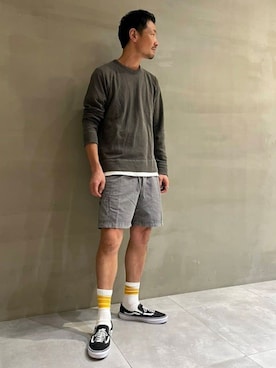 「トゥモローランド」｜「アイテム（スウェット）」を使った、Nishio_TOMORROWLANDさん（メンズ・183cm）の夏コーディネート