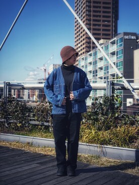 「schott（ショット）のSchott/ショット/TC PAINTER PANTS/ペインターパンツ（その他パンツ）」を使った、naoさん（レディース・163cm）の冬コーディネート