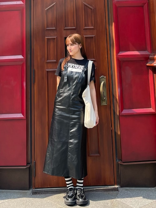 エムズグレイシー フェイクレザージャンパースカート ワンピース S 22SS エムズグレイシー フェイクレザージャンパースカート ワンピース S 22SS