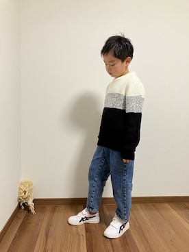 「GU（ジーユー）のアイテム（パンツ、その他）」を使った、honooo01さん（キッズ・110cm）の秋コーディネート