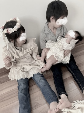 「Birthday（バースデイ）のアイテム（トップス、ベージュ系）」を使った、honooo01さん（キッズ・110cm）の秋コーディネート