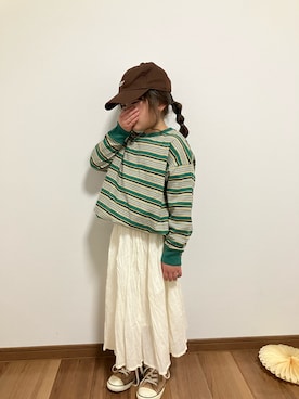 「アイテム（スカート）」を使った、honooo01さん（キッズ・110cm）の秋コーディネート