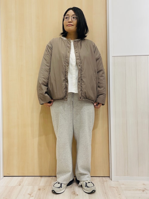 セール】【洗濯機可/撥水/S-LL】リバーシブル ノーカラー中綿ブルゾン