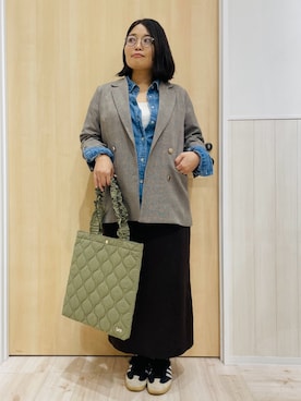 「アイテム（トートバッグ）」を使った、すーさん（レディース・160cm）の秋コーディネート