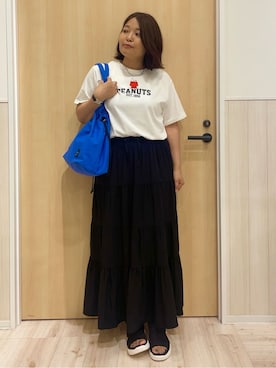 「PEANUTS（ピーナッツ）のアイテム」を使った、すーさん（レディース・160cm）の夏コーディネート