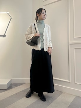 「GALERIE VIE（ギャルリー ヴィー）のアイテム（ニット/セーター）」を使った、TOMORROWLAND_mitaniさん（レディース・170cm）の秋コーディネート