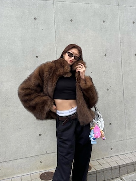 「アイテム（アンダーウェア）」を使った、ERIKAさん（レディース・168cm）の秋コーディネート