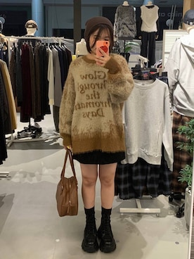 「PBLIM（ページボーイリム）のアイテム（帽子）」を使った、みくるんさん（レディース・156cm）の秋コーディネート