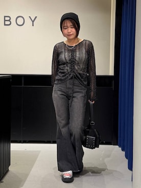 「アイテム（ニットキャップ/ビーニー）」を使った、みくるんさん（レディース・156cm）の夏コーディネート