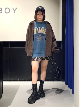 「PBLIM（ページボーイリム）の《UNISEX》ソフトスウェードブルゾン（ブルゾン）」を使った、みくるんさん（レディース・156cm）の秋コーディネート