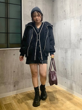 「PAGEBOY（ページボーイ）のアイテム（ブルゾン）」を使った、みくるんさん（レディース・156cm）の秋コーディネート