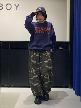 「PBLIM（ページボーイリム）のアイテム（スウェットパンツ）」を使った、みくるんさん（レディース・156cm）の秋コーディネート