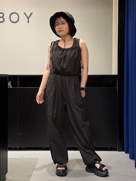 「PAGEBOY（ページボーイ）のアイテム（サロペット/オーバーオール）」を使った、みくるんさん（レディース・156cm）の夏コーディネート