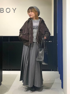 「アイテム（ハンチング/ベレー帽）」を使った、みくるんさん（レディース・156cm・20代）の冬コーディネート