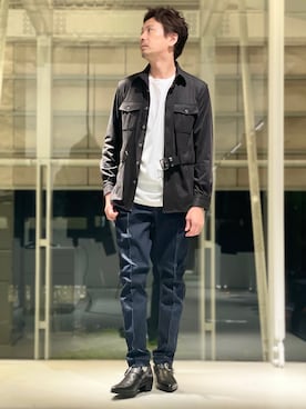 「アイテム（スリッポン）」を使った、OMI2さん（メンズ・180cm）の夏コーディネート
