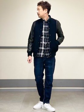 「アイテム（ブルゾン）」を使った、OMI2さん（メンズ・180cm）の夏コーディネート