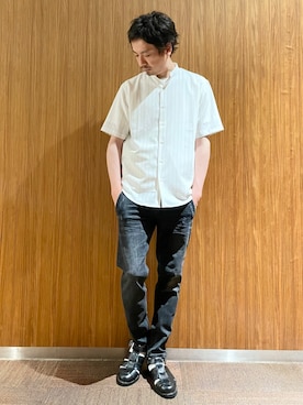 「テーパードデニム」｜OMI2さん（メンズ・180cm）の夏コーディネート