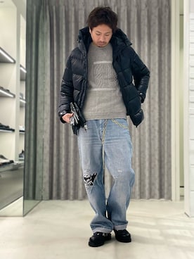 「アイテム（手袋）」を使った、OMI2さん（メンズ・180cm）の冬コーディネート