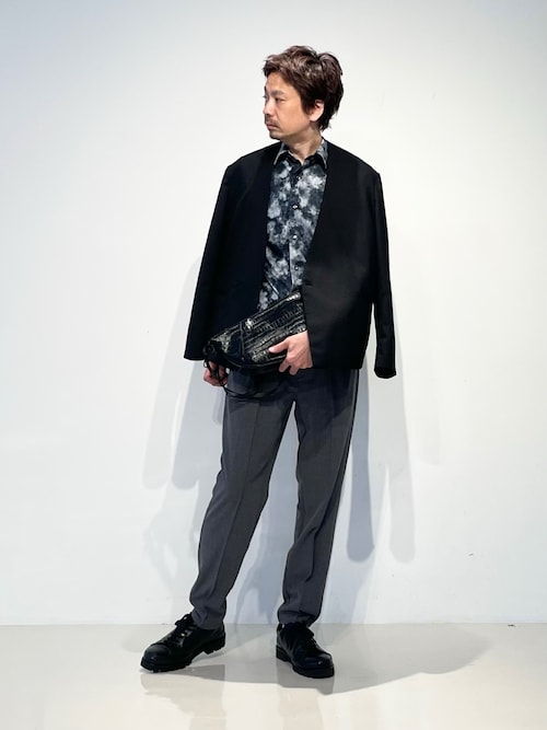 クラウドプリント ストレッチ ジャージー シャツ