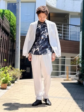 「5351 POUR LES HOMMES（ゴーサンゴーイチプールオム）のアイテム（トップス）」を使った、OMI2さん（メンズ・180cm）の夏コーディネート