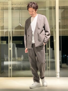 「アイテム（ノーカラージャケット）」を使った、OMI2さん（メンズ・180cm）の夏コーディネート