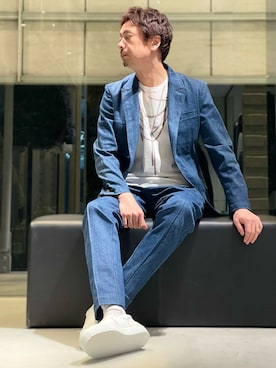 「アイテム（テーラードジャケット）」を使った、OMI2さん（メンズ・180cm）の冬コーディネート