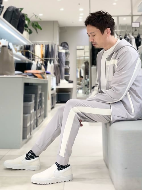 【ライトグレー】【セットアップ対応】ポンチ ジップ フーディー 5351 POUR LES HOMMES パーカー 「セットアップ対応」ポンチ ジップ