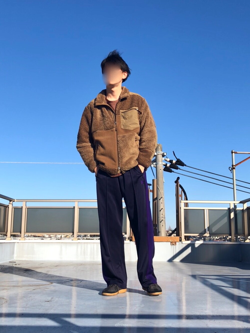 スウェットを使った「needles トラックパンツ」の人気ファッション
