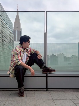 「アイテム（モカシン/デッキシューズ）」を使った、Timberland 伊勢丹新宿PC4さん（メンズ・170cm）の夏コーディネート