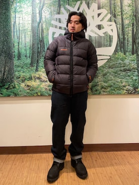 「アイテム（ダウンジャケット/コート）」を使った、Timberland 伊勢丹新宿PC4さん（メンズ・170cm）の秋コーディネート