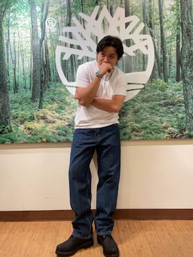 「アイテム（デニムパンツ）」を使った、Timberland 伊勢丹新宿PC4さん（メンズ・170cm）の夏コーディネート