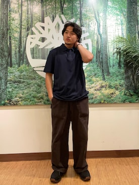 「アイテム（ポロシャツ）」を使った、Timberland 伊勢丹新宿PC4さん（メンズ・170cm）の秋コーディネート