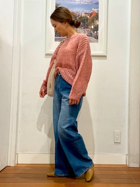 「アイテム（パンプス、イエロー系）」を使った、CHIHIROさん（レディース・155cm）の秋コーディネート