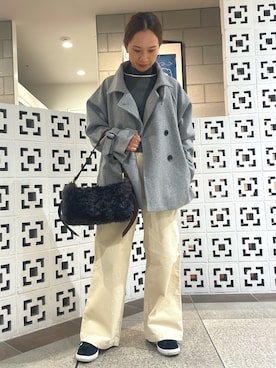 「アイテム（その他アウター、グレー系）」を使った、CHIHIROさん（レディース・155cm）の冬コーディネート