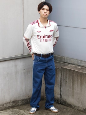 「アイテム（スニーカー）」を使った、SWさん（メンズ・185cm）の夏コーディネート
