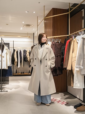 「アイテム（チェスターコート）」を使った、suzukoさん（レディース・161cm）の冬コーディネート