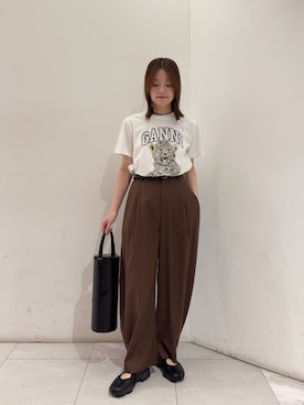 「GANNI（ガニー）のアイテム」を使った、suzukoさん（レディース・161cm）の春コーディネート