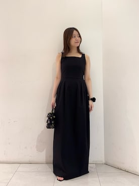 「URBAN RESEARCH（アーバンリサーチ）のTeya　NO MATTER DRESS（ワンピース、ブラック系）」を使った、suzukoさん（レディース・161cm）の夏コーディネート