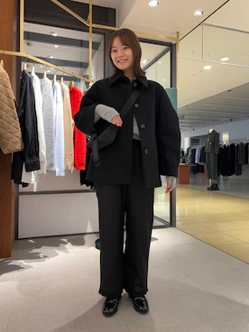 「アイテム（ステンカラーコート）」を使った、suzuko87さん（レディース・161cm）の秋コーディネート
