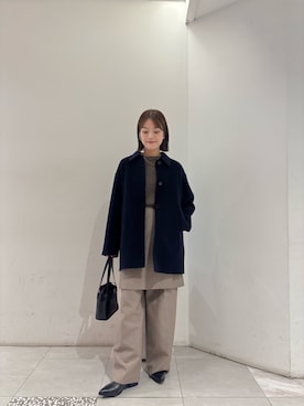 「アイテム（ステンカラーコート）」を使った、suzukoさん（レディース・161cm）の秋コーディネート