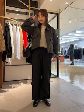 「アイテム（その他アウター、ブラウン系）」を使った、suzuko87さん（レディース・161cm）の秋コーディネート
